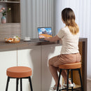 HOMCOM 360° Swivel Bar Stools Set of 2, PU Leather Barstools with Footrest