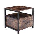Livingandhome Industrial 1 Drawer Bedside Table Bedroom