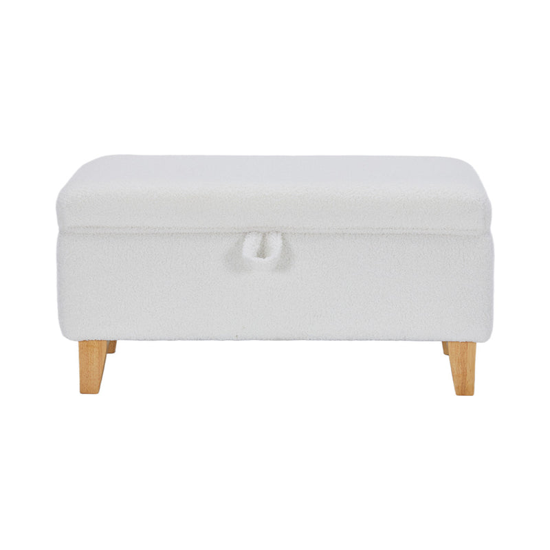 Livingandhome Teddy Fleece Upholstered Storage Ottoman