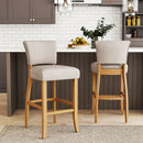 Livingandhome Set of 2 Linen Bar Stool Bar Height for Kitchen Island Cafe