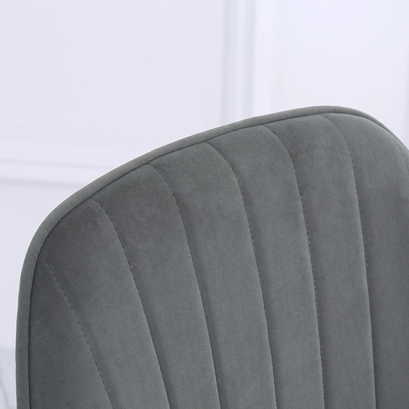 Livingandhome 2Pcs Modern Velvet Upholstered Dining Chairs with Polished Gold Legs
