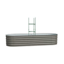 Breeins Outdoor Galvanized Steel Raised Garden Bed with Trellis
