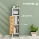 HOMCOM Bathroom Cabinet, Slim Bathroom Unit with Adjustable Shelf, White