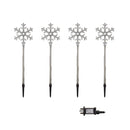 69cm Set of 4 Plastic Crystal Snowflake Pathfinder Christmas Lights with Warm White LEDs