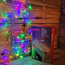 960 LED 12.4m Premier Cluster Indoor Outdoor Multi Function Mains Operated Christmas Lights with Timer on Clear Cable in Multicoloured