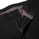 Black Cotton Twill Straight Leg Trousers