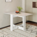 Livingandhome Contemporary Drop Leaf Wooden Dining Table