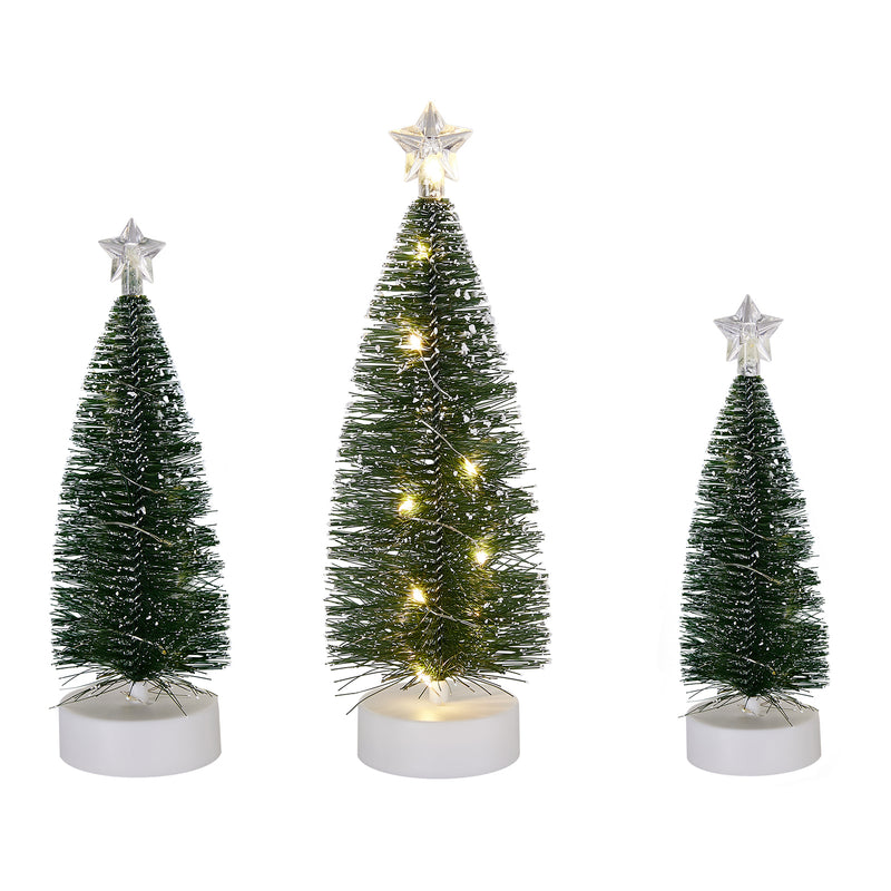 Lifeideas 3PCS Mini Christmas Tree Set with LED Lights