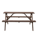 Breeins Solid Wood Rectangle Picnic Table and Bench Set