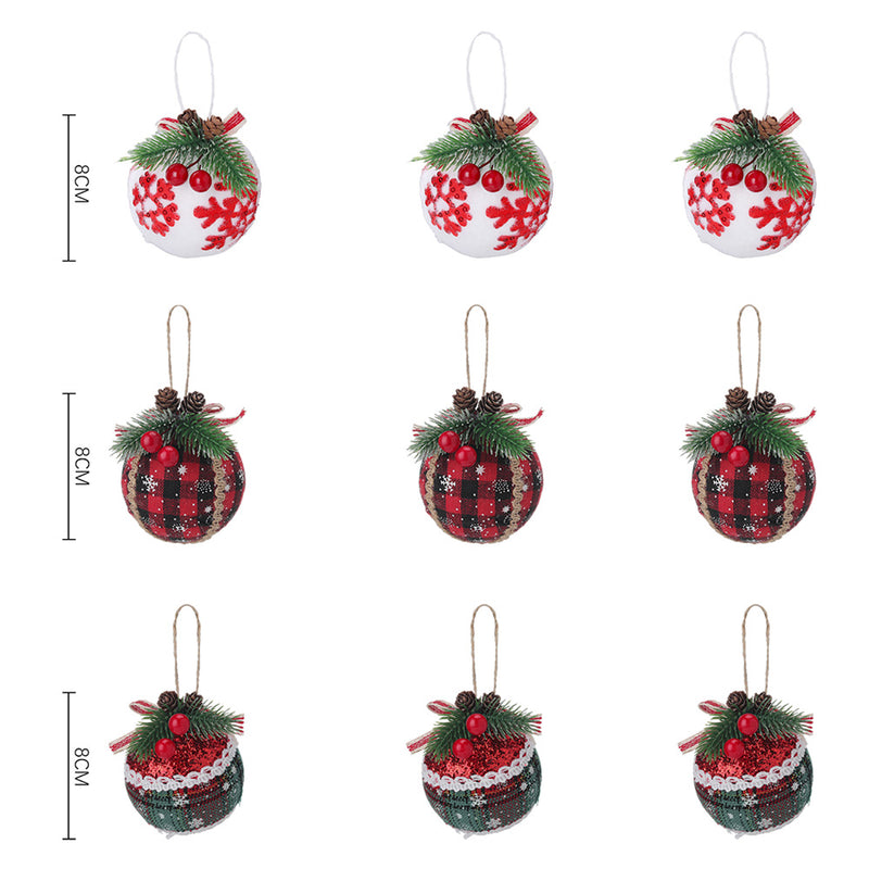 Livingandhome Set of 9 Christmas Ball Ornaments Hanging Decorations