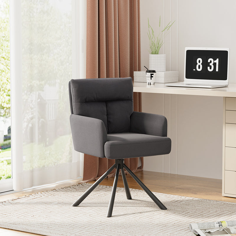 Livingandhome Contemporary Swivel Armchair with Metal Legs