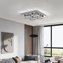 Livingandhome Square Large-size Glamourous Crystal LED Ceiling Light