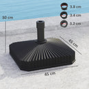 Outsunny Patio Parasol Base Umbrella Stand, Sand/Water Filled, Black