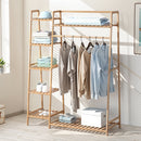 Livingandhome Bamboo Bedroom Garment Clothes Rack Natural 110cm