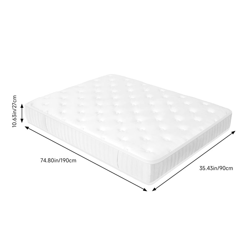 Livingandhome 11Inch Single Mattress Memory Foam Pocket Spring Hybrid Mattress