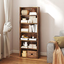 HOMCOM 6 Tier Bookshelf, Freestanding Bookcase with Adjustable Shelves