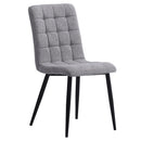 Livingandhome 4Pcs Tufted Modern Armless Dining Chairs with Metal Legs
