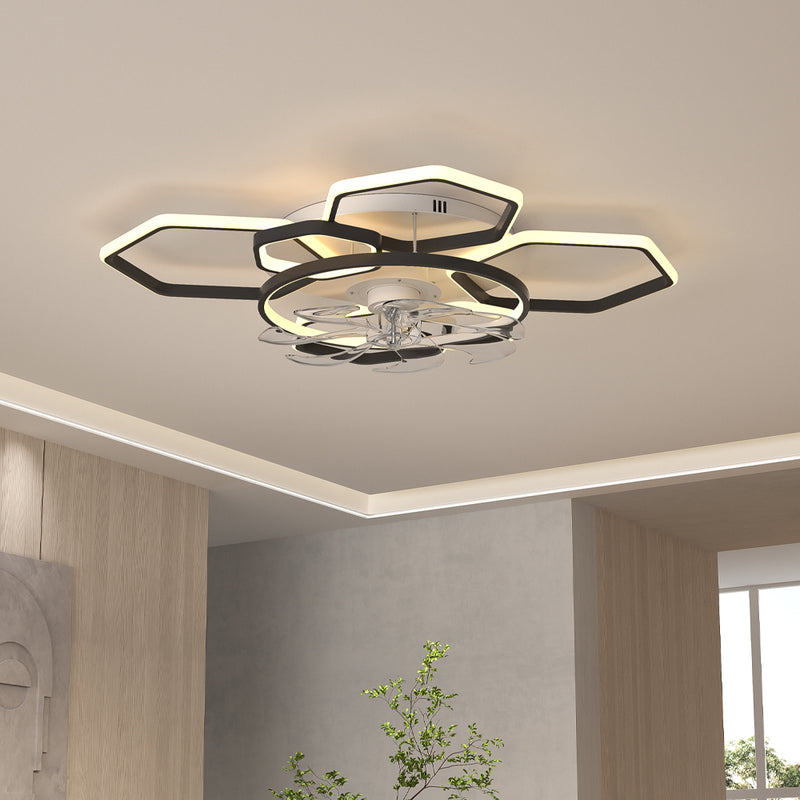 Cottonfy UK Geometric LED Ceiling Fan Light