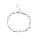 Modishion Delicate Open-Heart Bracelet With Cubic Zirconia