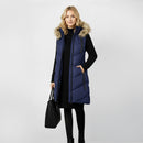 Hooded Mid-length Quilted Padded Gilet Sleeveless Coat