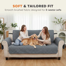 PawHut Waterproof Sofa Cover, Soft Couch Cover for Dogs Cats Pets Grey