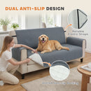 PawHut Waterproof Sofa Cover, Soft Couch Cover for Dogs Cats Pets Grey