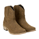 Embroidered Pointed Toe Cowboy Ankle Boots with Block Heel