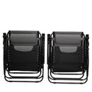 Luxury Padded Multi Position Zero Gravity Garden Relaxer Chair Lounger In Grey & Black