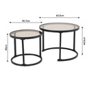 Livingandhome 2-Piece Glass Top Coffee Table Set