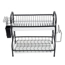 Lifeideas Black Steel Dish Drying Rack 2-Tier