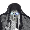 Halloween Hanging Skull Ghost with Light-Up Eyes