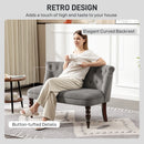 HOMCOM Velvet-Feel Two-Seat Lounger Sofa with Wood Frame