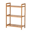 Livingandhome Tiered Bamboo Wood Book Storage Shelf