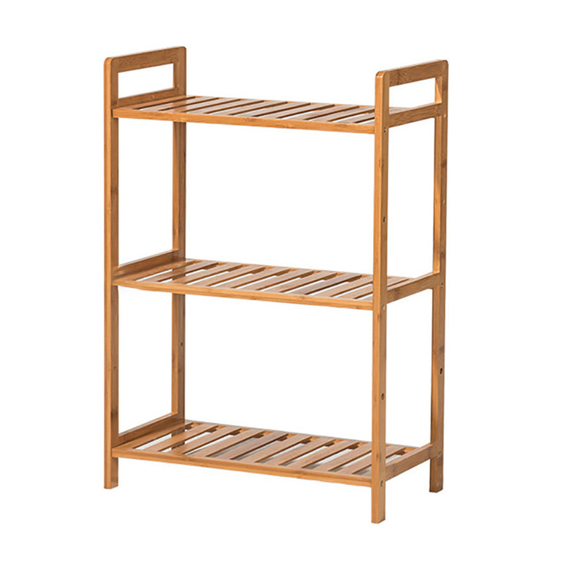 Livingandhome Tiered Bamboo Wood Book Storage Shelf