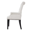 Livingandhome Beige Linen Upholstered Dining Chair
