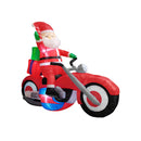 Lifeideas 6FT/1.8M Santa on Motorbike Christmas Inflatable Decoration with LED Lights