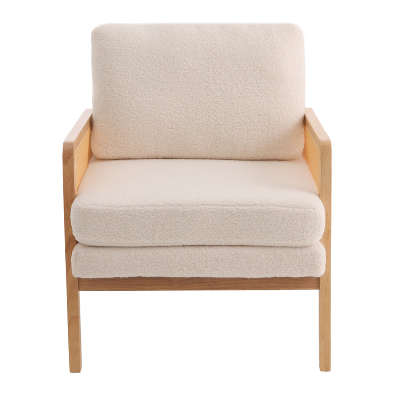 Livingandhome Modern Teddy Fleece Upholstered Armchair