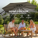 Outsunny 3 M Garden Cantilever Parasol With Cover, Rotation, Grey