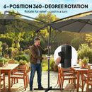 Outsunny 3 M Garden Cantilever Parasol With Cover, Rotation, Grey