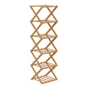 Livingandhome Durable 6-Layer Bamboo Folding Shoe Rack