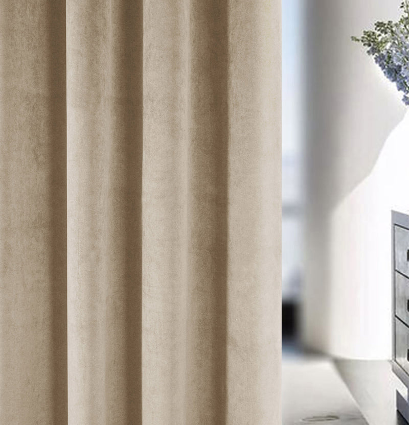 Velvet, Supersoft, 100% Blackout, Thermal (SINGLE) Door Curtain with Tape Top