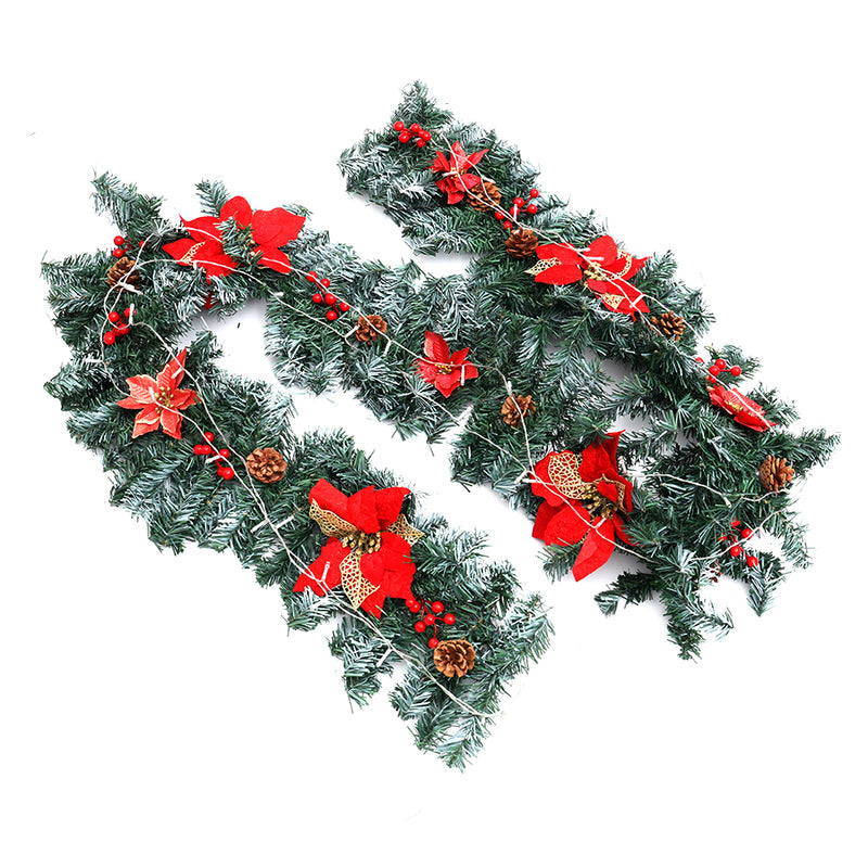Lifeideas 270cm Artificial Spruce Garland with 50 Warm White LED Lights