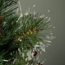 50cm Mini Christmas Tree With Red Berries, Pinecones And Frosted Tips In Burlap Base