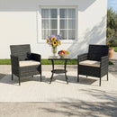 Breeins 3-Piece PE Rattan Wicker Garden Furniture Bistro Set