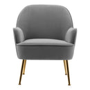 Livingandhome Contemporary Upholstered Comfy Armchair with Gold-Plated Feet