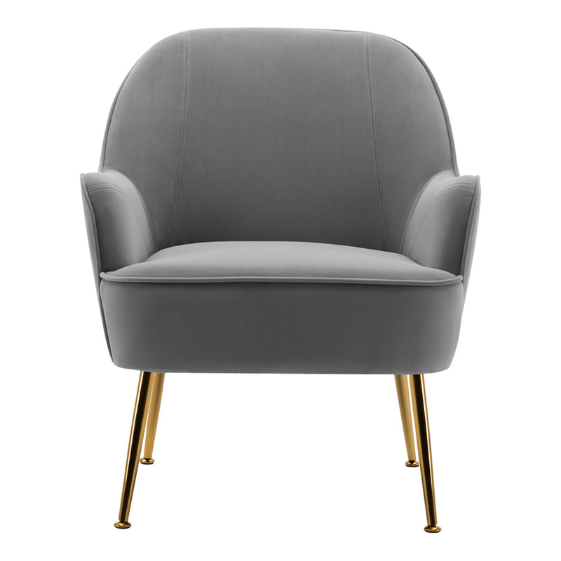 Livingandhome Contemporary Upholstered Comfy Armchair with Gold-Plated Feet
