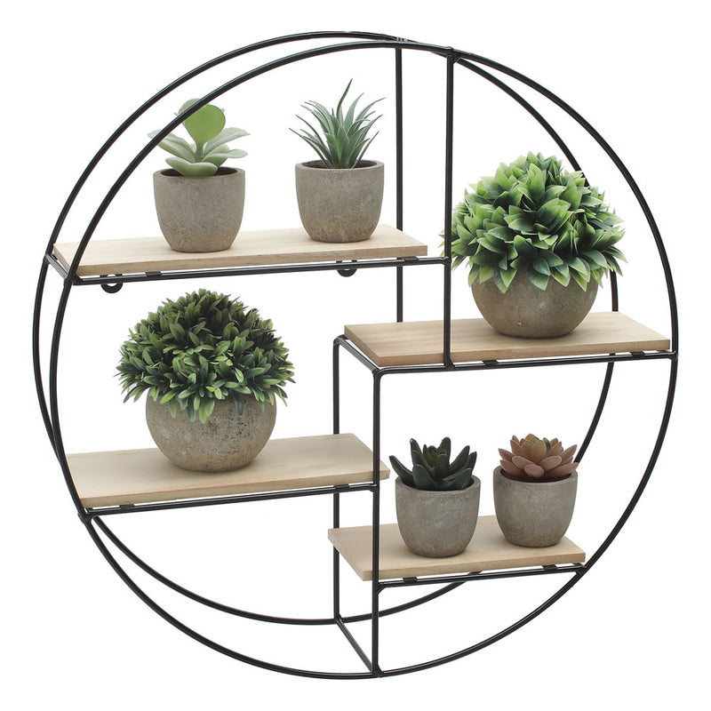Livingandhome Modern Round Floating Decorative Wall Shelf