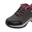 Breathable Lightweight Trainers - Grey & Pink