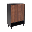 Lifeideas 6-Tier Black Shoe Cabinet with Doors