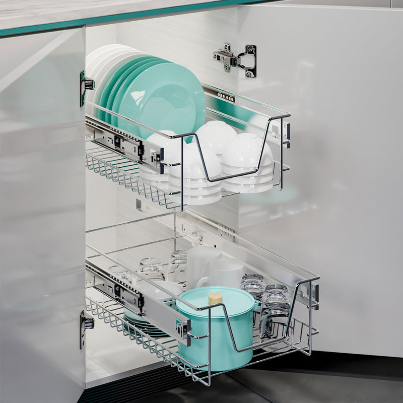 Lifeideas Stainless Steel Sliding Kitchen Drawer Baskets